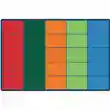 Colorful Rows Seating Classroom Rug, Rectangle 6' x 9' (Seats 25)