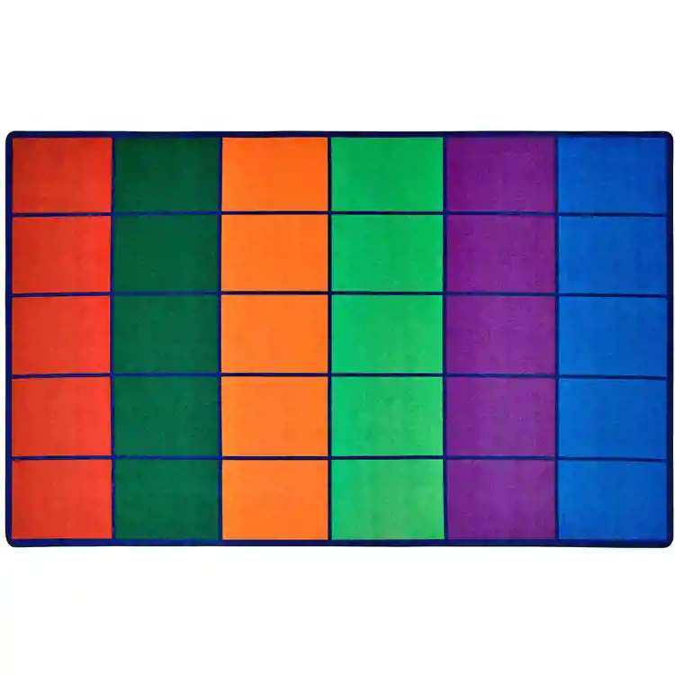 Colorful Rows Seating Classroom Rug, Rectangle 8'4" x 13'4" (Seats 30)