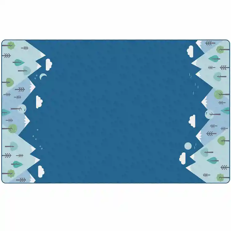 KIDSoft™ Tranquil Mountain Rug, Blue 6' x 9' Rectangle