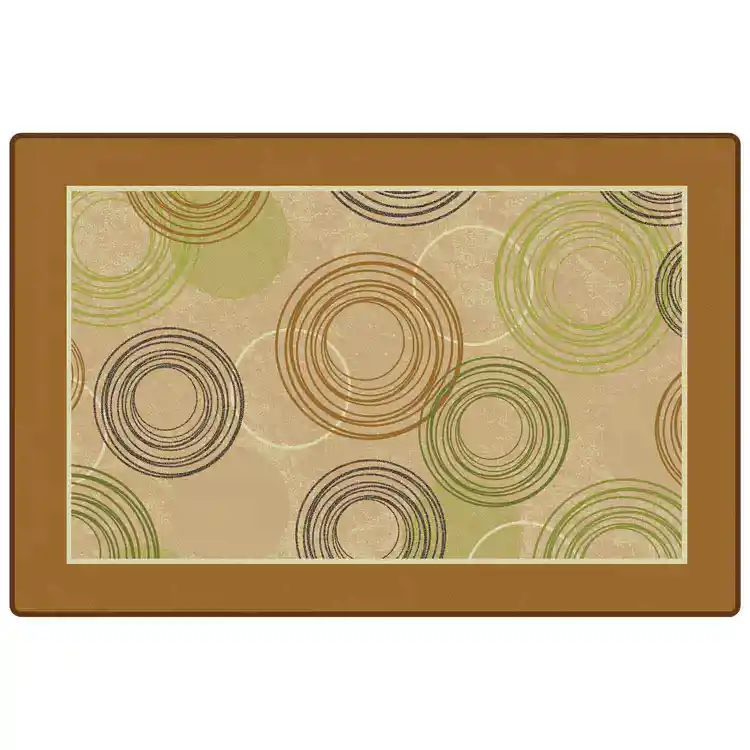 KIDSoft™ Raindrop Ripples Classroom Rug, Rectangle 4' x 6' Brown