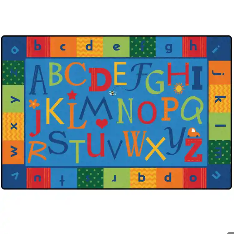 KIDSoft™ Alphabet Around Literacy Rug, Rectangle 4' x 6'