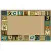 KIDSoft™ Alphabet Blocks Border Classroom Rug, Nature Colors, Rectangle 6' x 9'