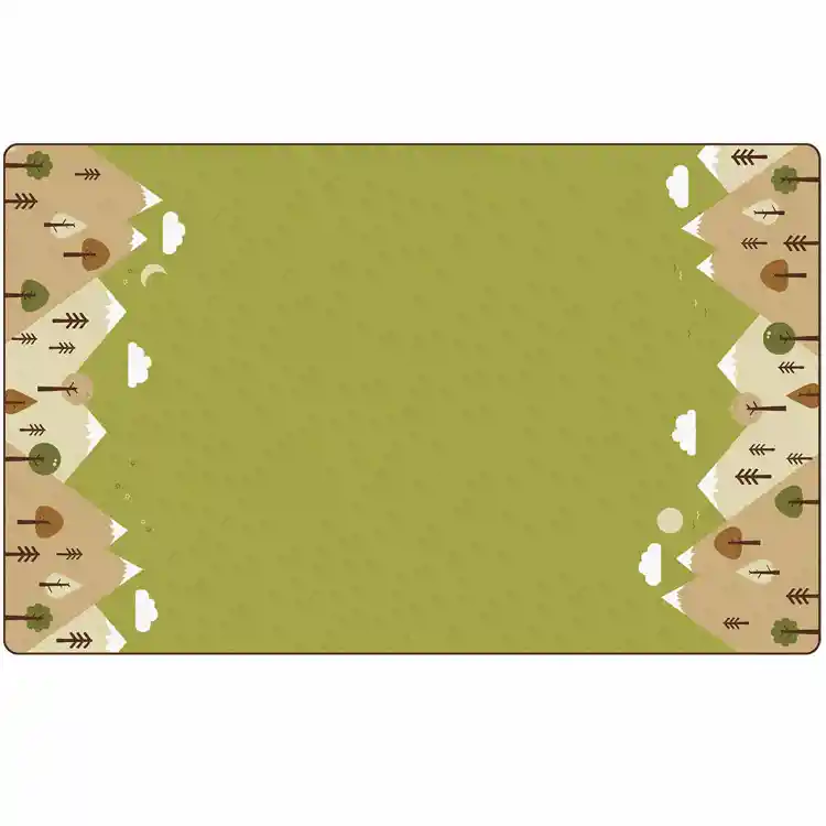 KIDSoft™ Tranquil Mountain Rug, Green 4' x 6' Rectangle