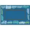 KID$ Value Classroom Rugs™, All Autos Border Rectangle 4'x6' Blue