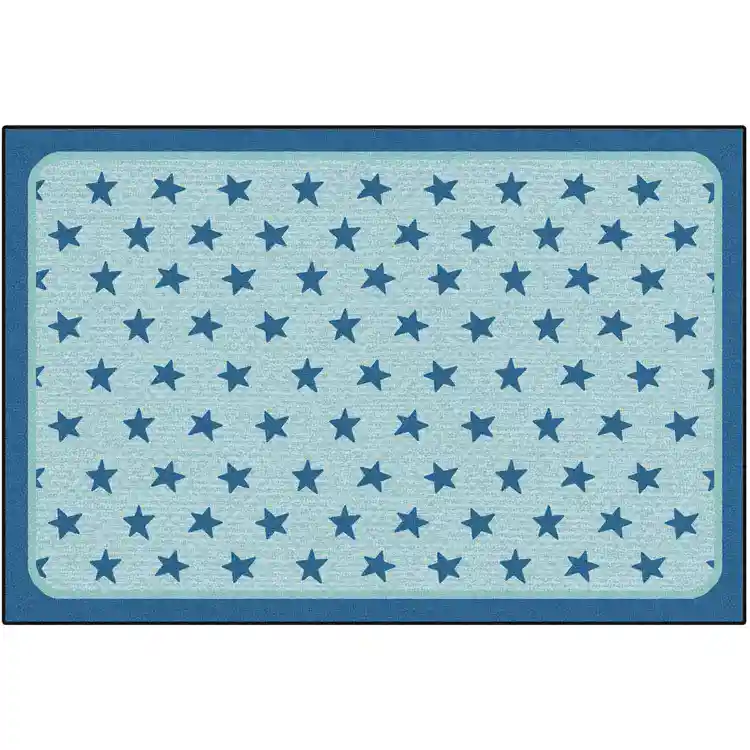 KID$ Value Classroom Rugs™, Super Stars, Rectangle 4' x 6' Dark Blue