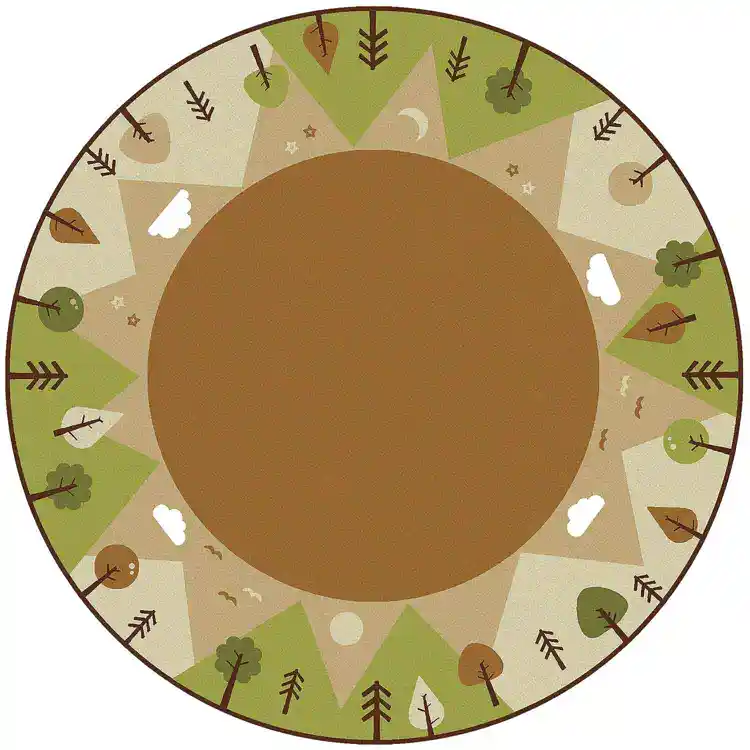 KIDSoft™ Tranquil Mountain Rug, Tan 6' Round