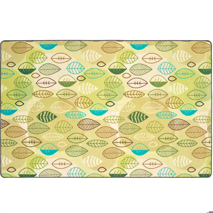 Pixel Perfect™ Peaceful Spaces Leaf Rug - Tan, Rectangle 4' x 6'