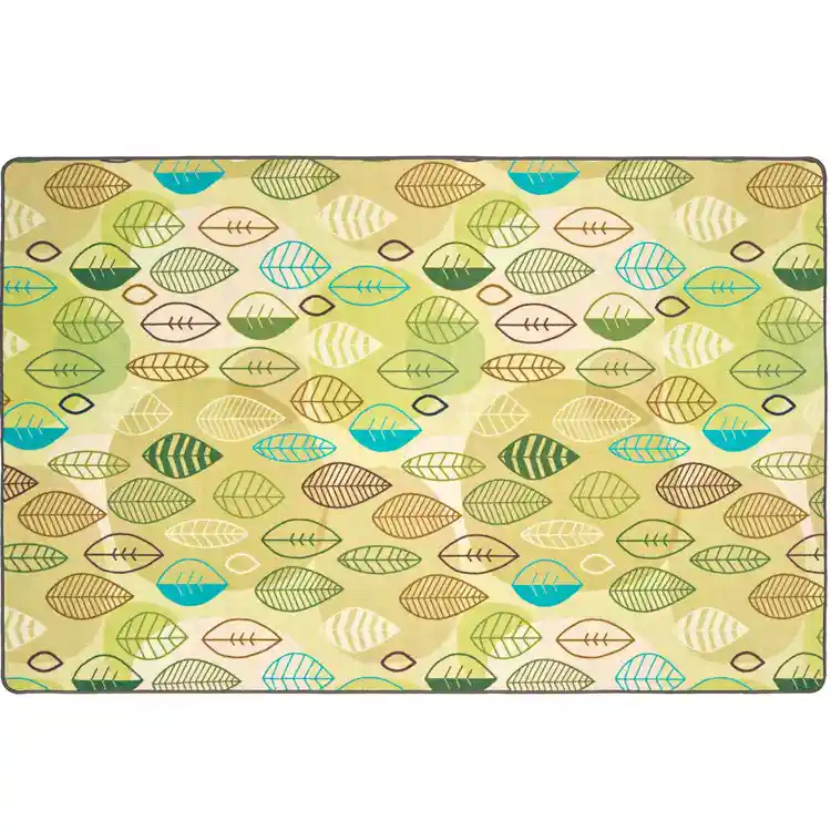 Pixel Perfect™ Peaceful Spaces Leaf Rug - Tan, Rectangle 8' x 12'