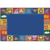 KID$ Value Plus Classroom Rugs™, Zoo Animal Seating Rug Rectangle 4' x 6'