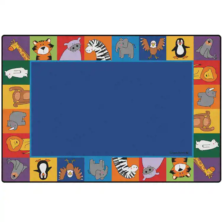 KID$ Value Plus Classroom Rugs™, Zoo Animal Seating Rug Rectangle 4' x 6'