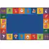 KID$ Value Plus Classroom Rugs™, Farm Animal Seating Rug Rectangle 4' x 6'