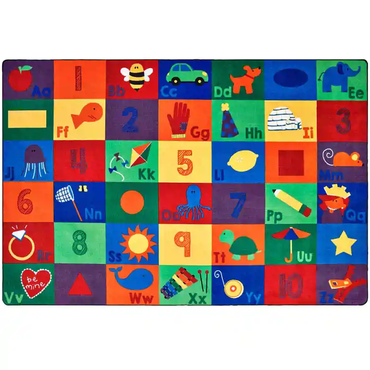 Sequential Seating Literacy Classroom Rug, Rectangle 6' x 9'