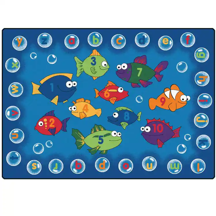 Fishing for Literacy Classroom Rug, Rectangle 6' x 9'