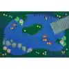 KID$ Value Plus Classroom Rugs™, Tranquil Pond, Rectangle 6' x 9' Blue