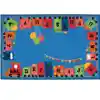 KID$ Value Plus Classroom Rugs™, Alpha Fun Train, Rectangle 6' x 9'