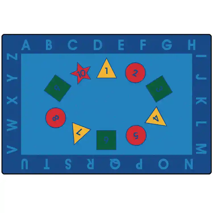 KID$ Value Plus Classroom Rugs™, Early Learning , Rectangle 6' x 9'