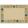 KID$ Value Plus Classroom Rug™, Alphabet Blocks Border 6' x 9' Tan