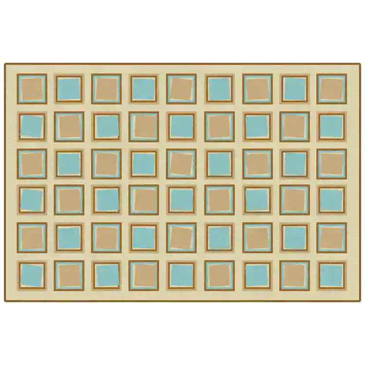 KID$ Value Plus Classroom Rugs™, Squared, Rectangle 6' x 9' Tan