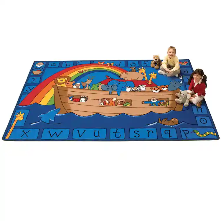 Alphabet Noah Classroom Rug, Rectangle 5'5" x 7'8"