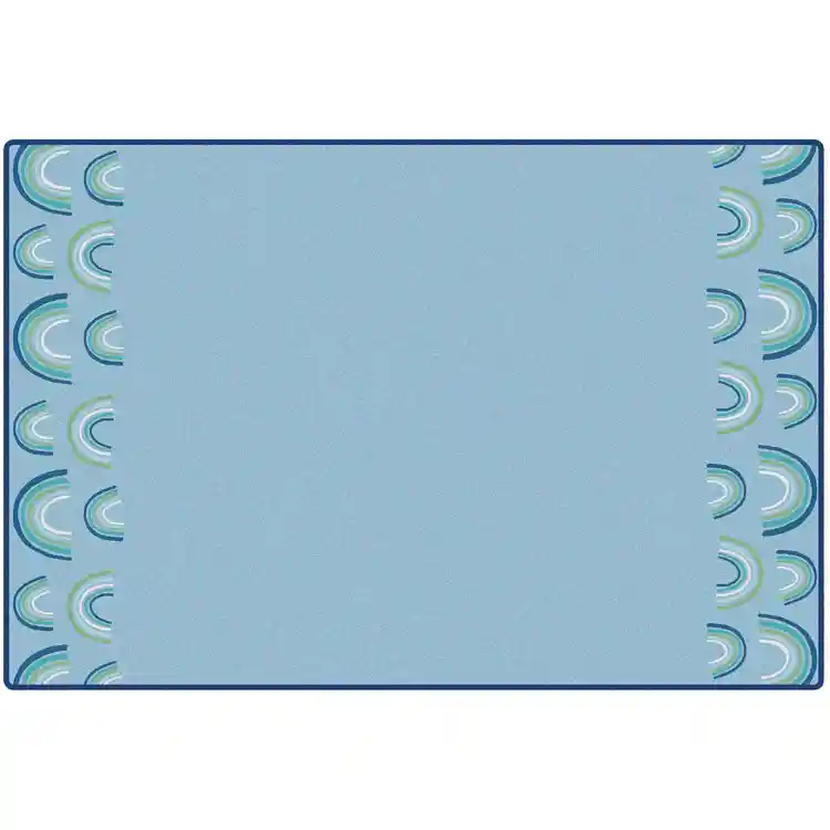 KIDSoft™ Rainbows End Rug Soft Colors, Rectangle 6' x 9', Blue