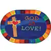 KID$ Value Plus™ Classroom Rug, God Is Love Learning Oval 6' x 9'