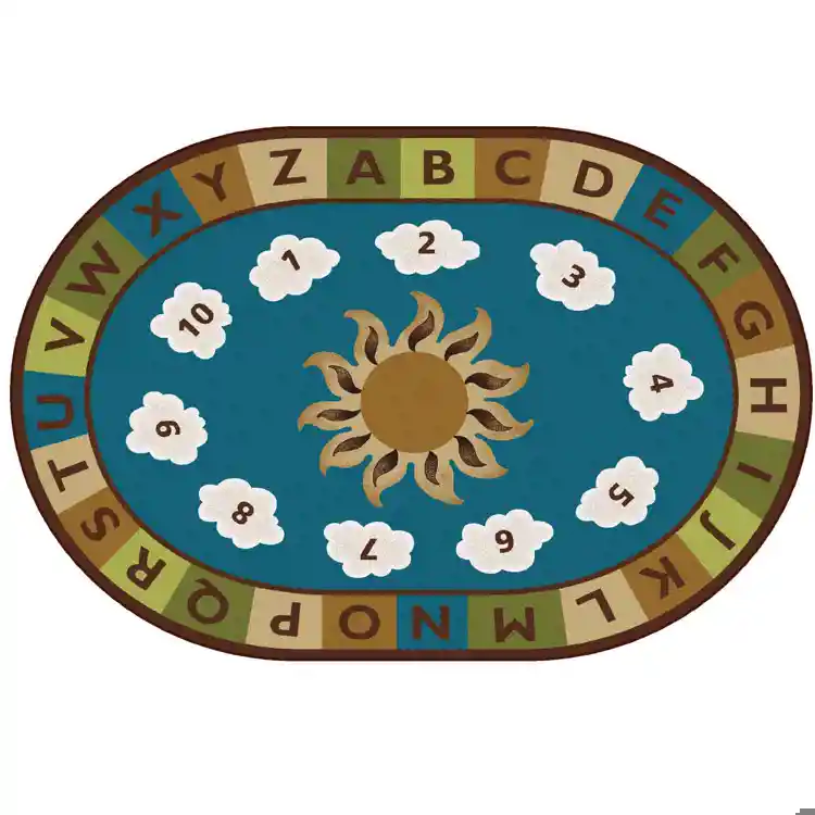 Sunny Day Learn & Play Rug, Nature's Colors, Oval 8' x 12'