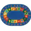 Bilingual Circletime Classroom Rug, Oval 6'9" x 9'5"