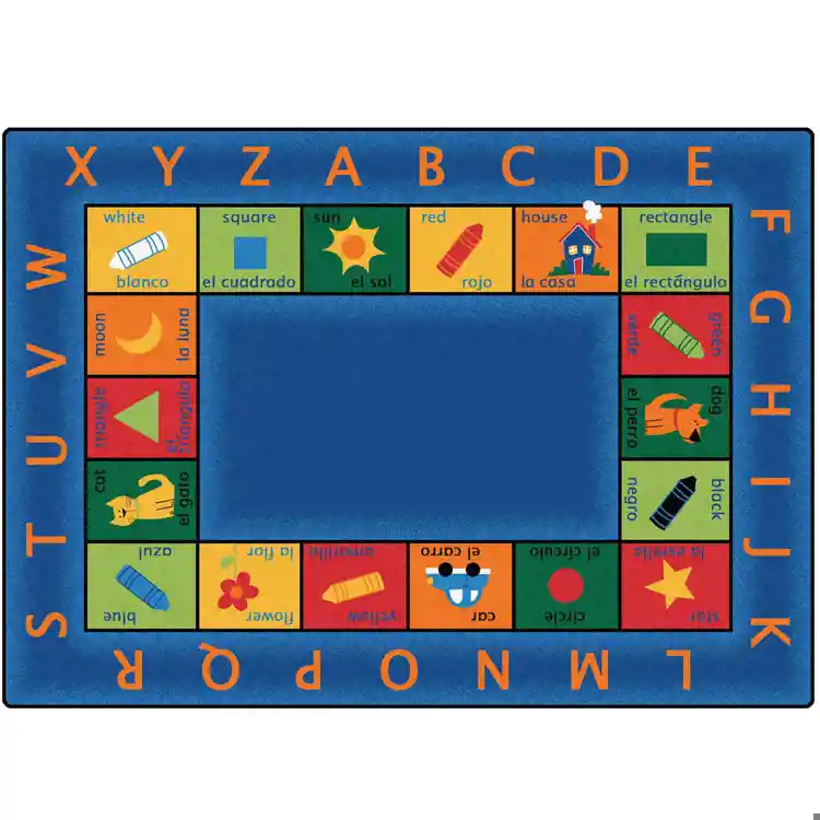 Bilingual Circletime Classroom Rug, Rectangle 8'4" x 11'8"