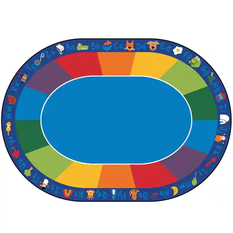 Fun with Phonics Classroom Rug, Oval 8'3" x 11'8"