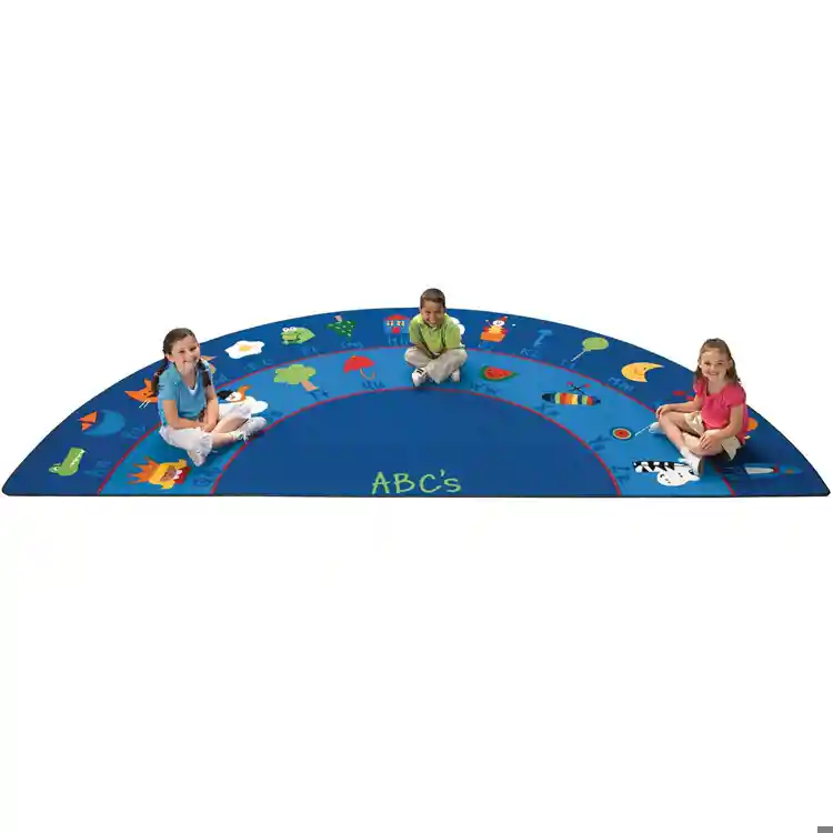 Fun with Phonics Classroom Rug, Semi-Circle 5'10" x 11'8"