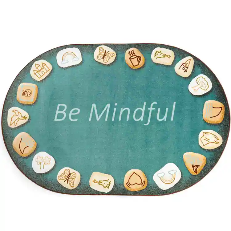 Becker's Be Mindful Rug, Oval 4' x 6' Blue