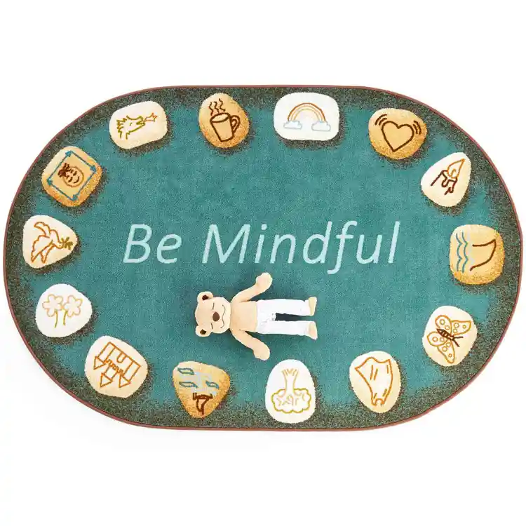 Becker's Be Mindful Rug, Oval 4' x 6' Blue