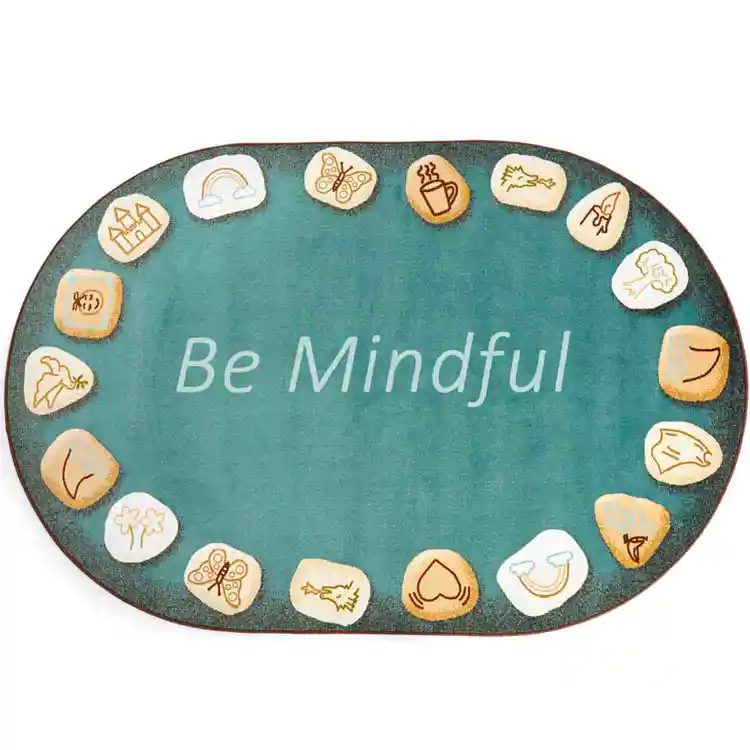 Becker's Be Mindful Rug, Oval 6' x 9' Blue