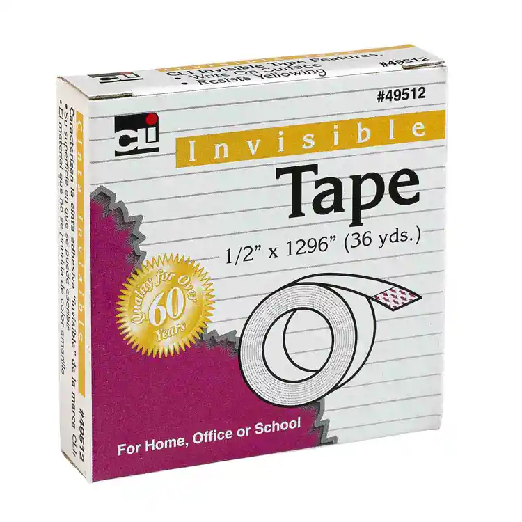 Invisible Tape, ½"W, Single Roll