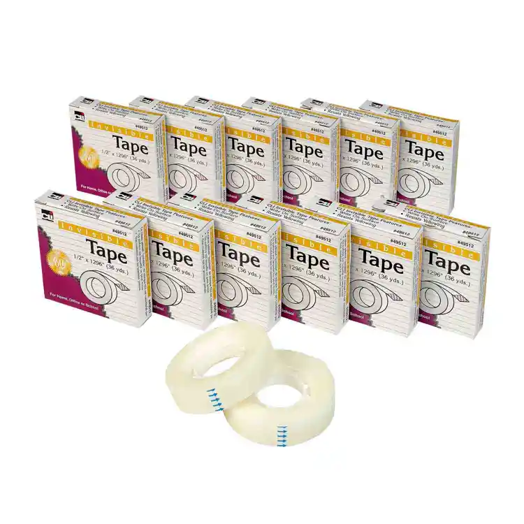 Invisible Tape, ½"W, 12 Rolls