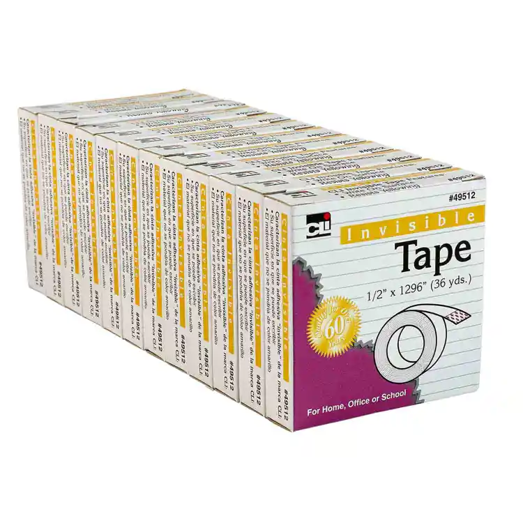 Invisible Tape, ½"W, 12 Rolls