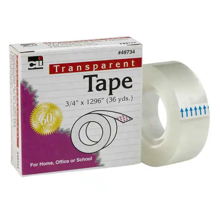 Transparent Tape, ¾"W, Single Roll