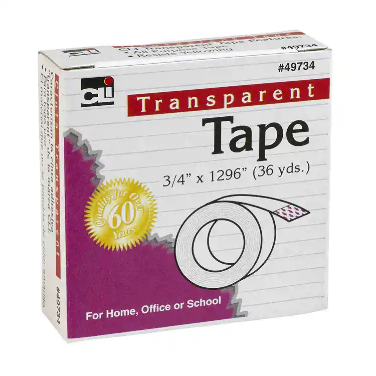 Transparent Tape, ¾"W, Single Roll