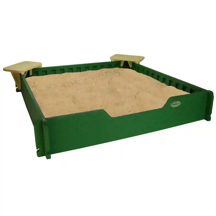 Sandlock® Sandboxes with Cover, 5' x 5'  Sandbox with 2 Corner Seats