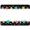 Colorful Stars on Black Name Tags