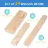 Foam Wooden Beam Building Blocks, 24 pcs