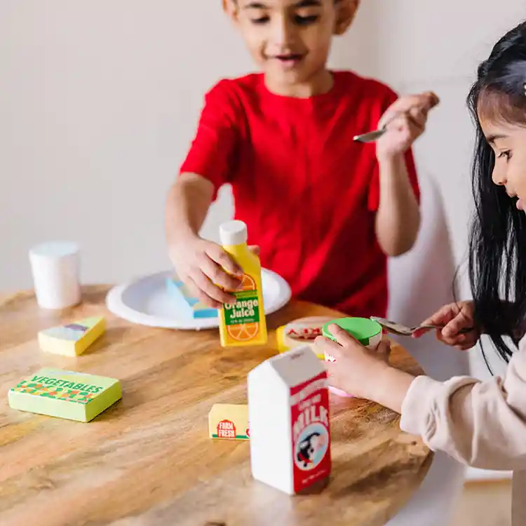 Wooden Fridge & Pantry Foods Set