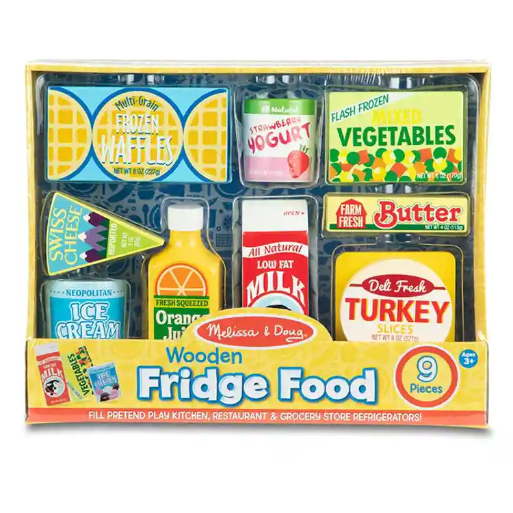 Wooden Fridge & Pantry Foods Set