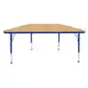 Maple Top Activity Blue Trim, Trapezoid 24" x 48"