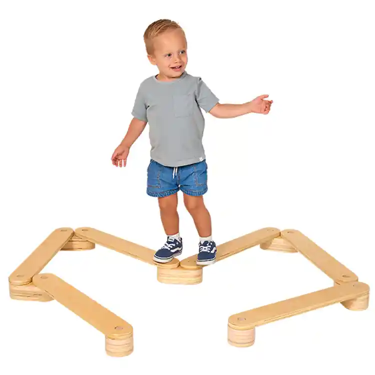 Toddler Wooden Build & Balance Beam Set