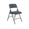 Upholstered Fabric Folding Chairs (Please order in multiples of 4), Blue/Blue