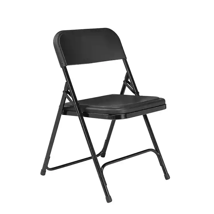 Premium Lightweight Folding Chair (Please order in multiples of 4), Black/Black