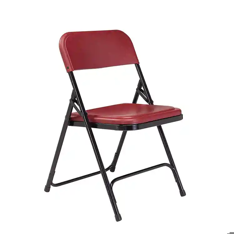 Premium Lightweight Folding Chair (Please order in multiples of 4), Burgundy/Black