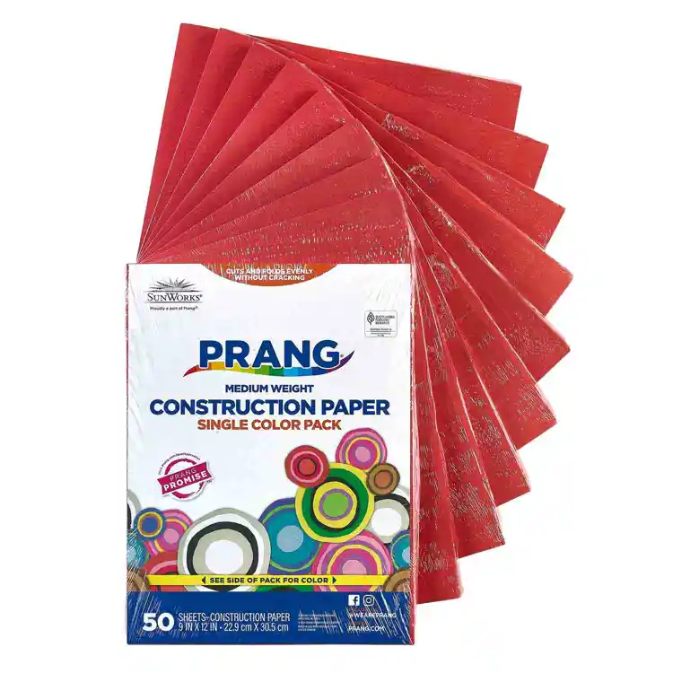 Bulk Construction Paper, 9" x 12", Red