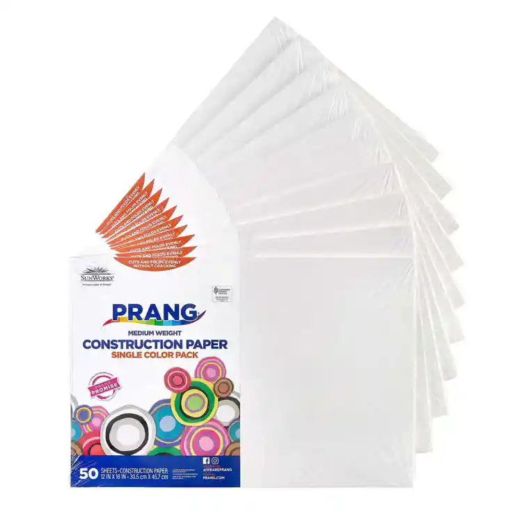 Bulk Construction Paper, 12" x 18", Bright White